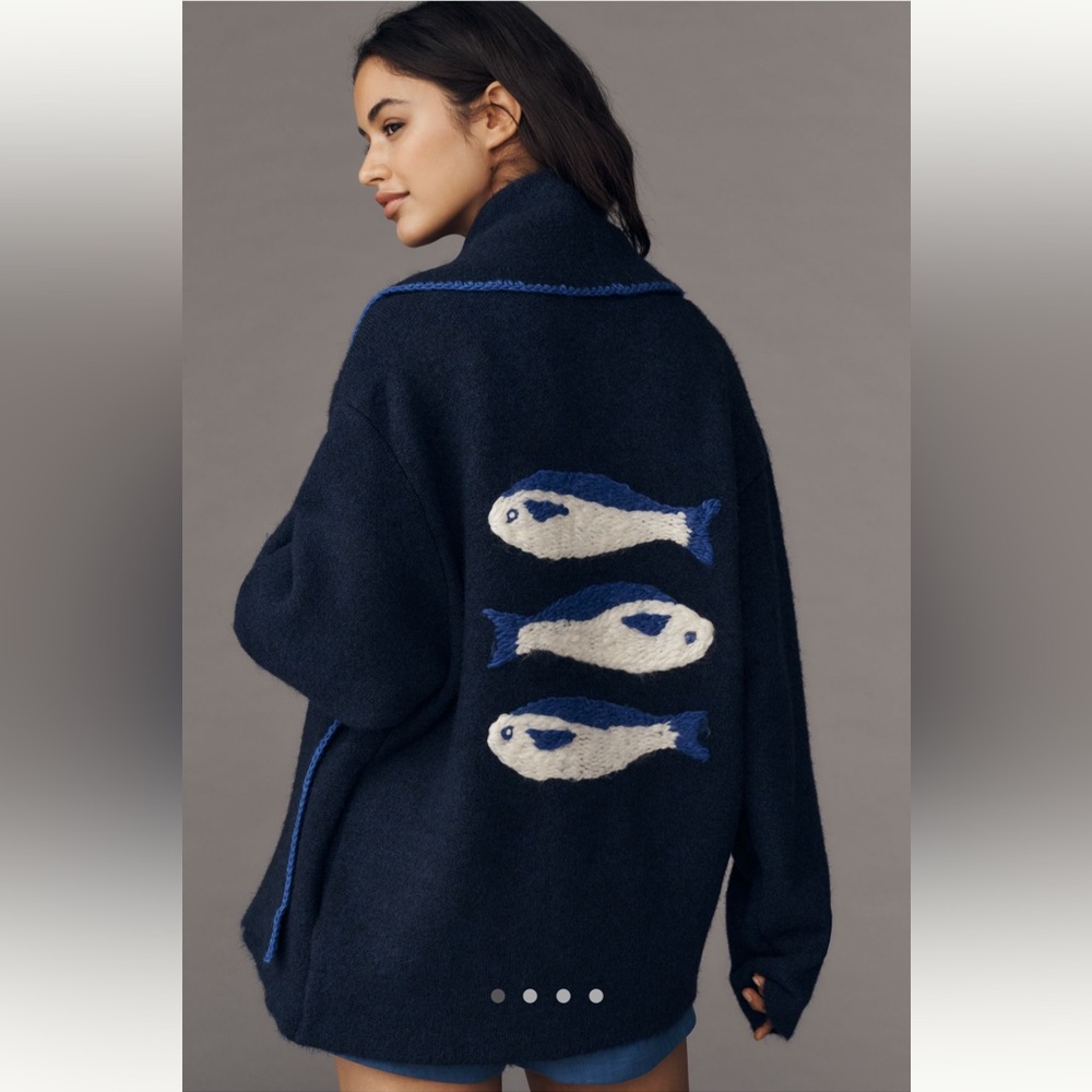 Flat White The Mariel 3D Icon Longline Cardigan Sweater